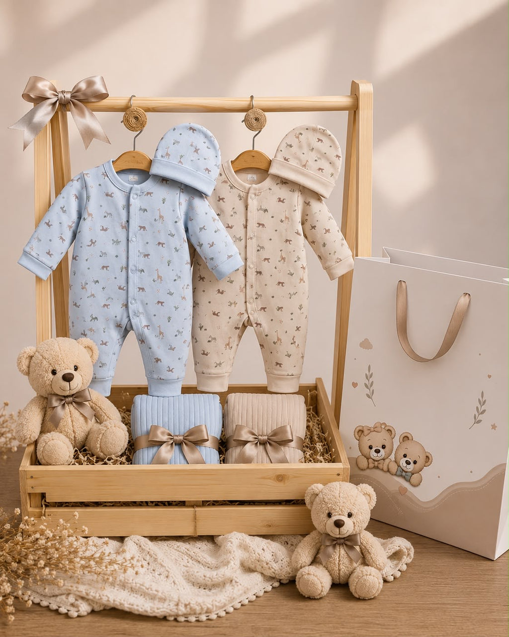 طقم مواليد قطني فاخر | Luxurious cotton baby set