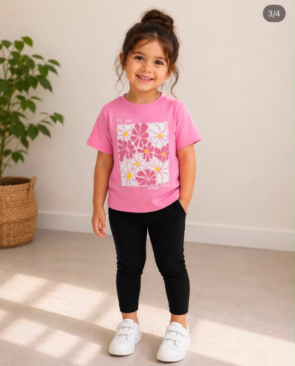 Girls two-piece set with floral print